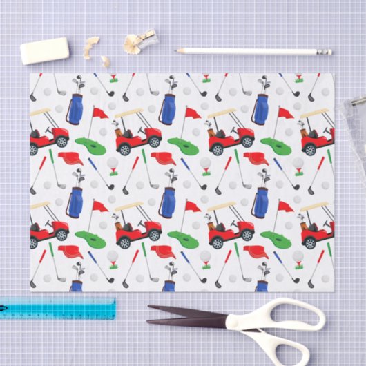 Rood blauw en groen golf tissuepapier (Craft)