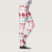 Rood, blauw en roze Fair Isle Print Leggings (Rechts)