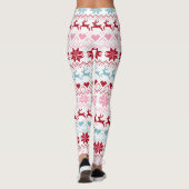 Rood, blauw en roze Fair Isle Print Leggings (Achterkant)