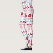 Rood, blauw en roze Fair Isle Print Leggings (Links)