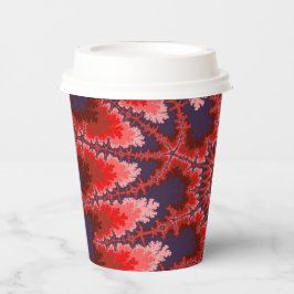 Rood, blauw en roze fractale verjaardag papieren bekers