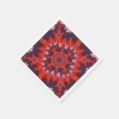 Rood, blauw en roze fractale verjaardag servet (Hoek)