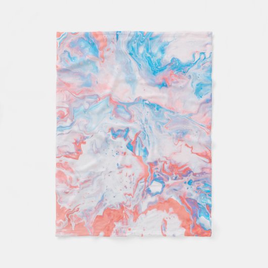 Rood, blauw en wit abstract schilderij fleece deken (Voorkant)