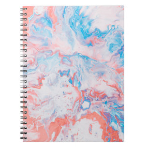 Rood, blauw en wit abstract schilderij notitieboek