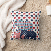 Rood, Blauw en Wit Olifantkussen Kussen (Deken)