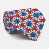 Rood, blauw en wit patroon stropdas (Opgerold)