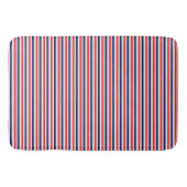 Rood, blauw en wit streepjespatroon badmat (Voorkant)