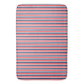 Rood, blauw en wit streepjespatroon badmat (Voorkant Verticaal)