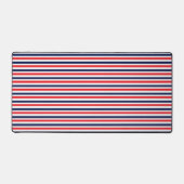 Rood, blauw en wit streepjespatroon bureaumat (Voorkant)