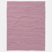 Rood, blauw en wit streepjespatroon fleece deken (Voorkant)