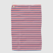 Rood, blauw en wit streepjespatroon golfhanddoek (Voorkant)