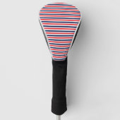 Rood, blauw en wit streepjespatroon golfheadcover (Voorkant)