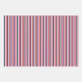 Rood, blauw en wit streepjespatroon inpakpapier vel (Voorkant 3)