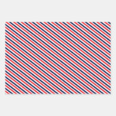 Rood, blauw en wit streepjespatroon inpakpapier vel (Voorkant 2)