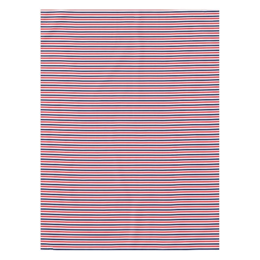 Rood, blauw en wit streepjespatroon tafelkleed (Voorkant)
