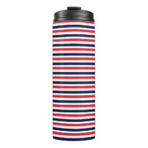 Rood, blauw en wit streepjespatroon