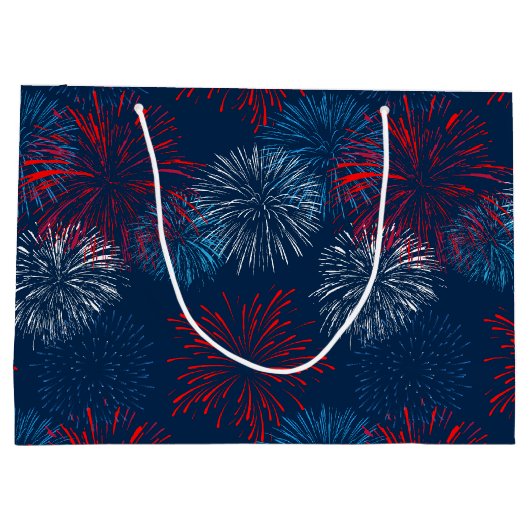 Rood blauw en wit vuurwerk groot cadeauzakje (Achterkant)