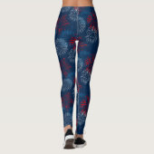 Rood blauw en wit vuurwerk leggings (Achterkant)
