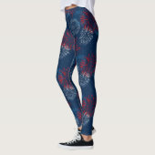 Rood blauw en wit vuurwerk leggings (Links)