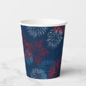 Rood blauw en wit vuurwerk papieren bekers (Achterkant)