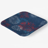 Rood blauw en wit vuurwerk papieren bordje (Gebogen)