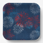 Rood blauw en wit vuurwerk papieren bordje (Voorkant)