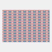 Rood, blauw en witte waterverf, gevlochten inpakpapier vel (Voorkant)