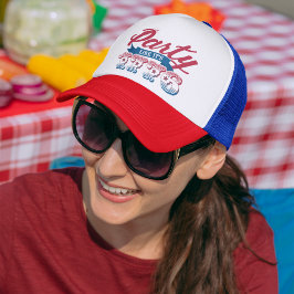 Rood Blauw Feest Als Het 1776 4 juli is Trucker Pet