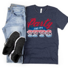 Rood Blauw Feestje Als Het 1776 4 Juli T-Shirt