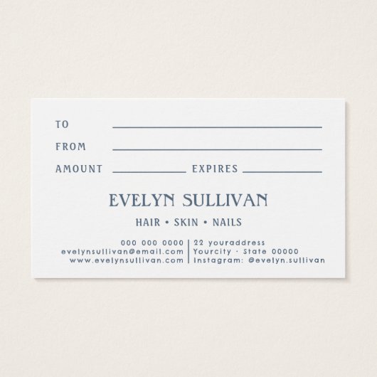 Rood Blauw Folk Art Bloem Cadeaubon Visitekaartje (Achterkant)