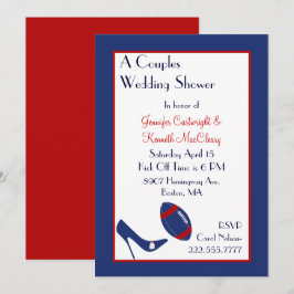 Rood & Blauw Football Koppels Trouwdouche Kaart