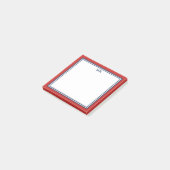 Rood Blauw Geborduurd Post-it® Notes (Schuin)