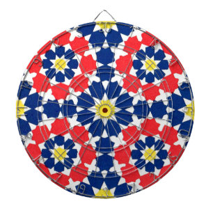 rood blauw geel abstract dartbord