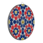 rood blauw geel abstract dartbord (Voorkant Links)