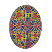 rood blauw geel abstract dartbord (Voorkant Links)