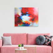 Rood Blauw Geel Abstract Expressionisme Schilderen Canvas Afdruk (Insitu (Woonkamer))