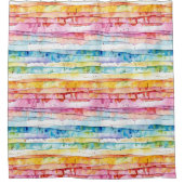 Rood, blauw, geel Abstract Waterverf lagen Douchegordijn (Voorkant)