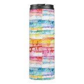 Rood, blauw, geel Abstract Waterverf lagen Thermosbeker (Achterkant)