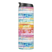 Rood, blauw, geel Abstract Waterverf lagen Thermosbeker (Geroteerd rechts)