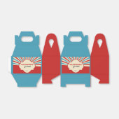 Rood Blauw Geel Circus Rays eerste verjaardagsfees Bedankdoosjes (Uitgevouwen)