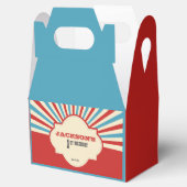 Rood Blauw Geel Circus Rays eerste verjaardagsfees Bedankdoosjes (Geopend)