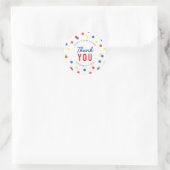 Rood Blauw Geel Confetti Baby shower Dank u Ronde Sticker (Tas)