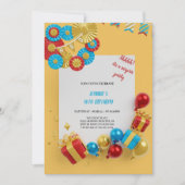 ROOD, BLAUW, GEEL EN GOUD verjaardag Kaart (Voorkant)