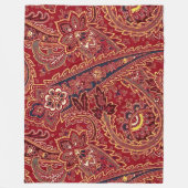 Rood, blauw, geel en wit  Paisley Floral Fleece Deken (Voorkant)