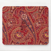 Rood, blauw, geel en wit Paisley Floral Muismat (Voorkant)