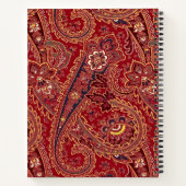 Rood, blauw, geel en wit Paisley Floral Notitieboek (Achterkant)