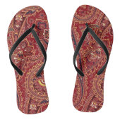 Rood, blauw, geel en wit  Paisley Floral Teenslippers (Voetbed)