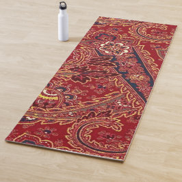 Rood, blauw, geel en wit  Paisley Floral Yogamat