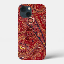 Rood, Blauw, Geel en Wit Vintage Paisley Bloemenpa Case-Mate iPhone Case