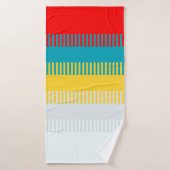 Rood Blauw Geel Geel Grauw Uniek Patroon Badhanddoek (Badhanddoek)